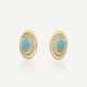 BULGARI BOUCLES D'OREILLES TURQUOISES ET DIAMANTS - Foto 1