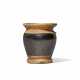 AN EGYPTIAN HEMATITE AND GOLD FOIL KOHL POT - фото 1
