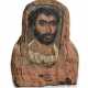 AN EGYPTIAN PAINTED WOOD MUMMY PORTRAIT OF A MAN - фото 1