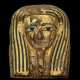 AN EGYPTIAN PAINTED AND GILT WOOD MUMMY MASK - фото 1