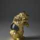"Orso" | Lost-wax sculpture of the series "Piccoli animali". 1970s. Hand-chiselled and gilded metal, Murano crystal glass egg by Barovier e Toso. Signed with engraving at the base. (h 13.5 cm.) | | Provenance | Private collection, Italy | | Artw - photo 1