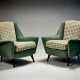 (Attributed) | Pair of armchairs. 1950s/1960s. Solid wooden frame, upholstered in green and white houndstooth fabric. Shaped solid wood legs. (72.5x81.5x76 cm.) (slight defects) | | Provenance | Private collection, Cantù - Foto 1