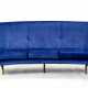 Sofa model "IX Triennale". Produced by Arflex, Italy, 1951. Curved version, blue velvet upholstery, brass feet. Manufacture's label. (202x80x88 cm.) (slight defects) | | Literature | G. Gramigna, Repertorio del design italiano 1950-2000 per l'arred - фото 1