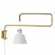 (Attributed) | Jointable wall lamp. Produced by Kandem, Germany, 1950s. Brass frame and white painted aluminium lampshade. (l max cm 140) (slight defects) - Foto 1