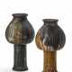 "Anfore" | Two terracotta amphorae/sculptures, decorated in black, brown and ochre enamel. One titled 'Misteri', the other decorated with a depiction of Golgotha. Italy, 1999. Signed and dated at the base. (h max cm 57) (slight defects) - фото 1