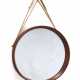 Circular shaped mirror. Italy, 1960s. Teak wood frame with rope. (d 52 cm.) - photo 1