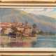 Italienischer Künstler 20. Jh. "Lago di Garda", Öl/ Lw., undeutl. sign. u.r., rückseitig betitelt, 50x70 cm, Rahmen - Foto 1