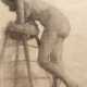 Walcher, Ferdinand Edward (1895-1955, amerikanischer Künstler) "Weiblicher Akt", Kohlezeichnung, sign. u.r., 62x45 cm, im Passepartout hinter Glas und Rahmen (Prov.: aus einem Privatbesitz, gekauft bei Christie… - Foto 1