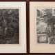 2 Lithographien "Moselansicht" und "Waldlandschaft", aus dem Album Artistico, betitelt mittig unten, je 38x52,5 cm, im Passepartout hinter Glas und Rahmen - photo 1