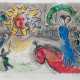 Chagall, Marc (1887 Liosno-1985 Saint Paul-de-Vence) "Sonne mit rotem Pferd", Farblithographie, in der Platte sign. und bez., 34x43,5 cm, im Passepartout hinter Glas und Rahmen - Foto 1