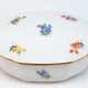 Meissen-Deckeldose, oval, Streublume mit Goldrand, 2. Wahl, 3,5x10x6,7 cm - Foto 1