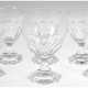 Gläser-Set, dabei 7 Weingläser und 1 Sektschale, 8 eckiger Stand, facettierter Kuppaansatz, 1x am Rand best., H. 12 cm - photo 1