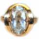 Ring mit Aquamarin, 1,4 x 0,8 cm, 585er Gold, ca. 5,4 g, RG 55, Innendurchmesser 17,5 mm - photo 1