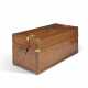 A NATURAL COWHIDE LEATHER IDEAL TRUNK WITH BRASS HARDWARE - фото 1