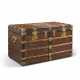 A MONOGRAM CANVAS TRUNK WITH DOORS AND DRAWERS WITH BRASS HARDWARE - фото 1