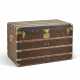 A MONOGRAM CANVAS COURRIER 90 TRUNK WITH BRASS HARDWARE - photo 1