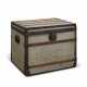 A GRIS TRIANON CANVAS TRUNK WITH BLACK LACQUERED IRON HARDWARE - photo 1