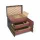 A DAMIER CANVAS TRUNK WITH DOORS AND DRAWERS WITH BRASS HARDWARE - photo 1