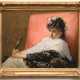 Mola, M. (Italienische Malerfamilie 19. Jh.) "Junge Frau mit Rosen im Haar sich in einen Handspiegel betrachtend", Öl/ Lw. sign. o.r., 39x52,5 cm, Rahmen - фото 1
