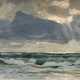 "Aufziehende Wolken an der Ostsee", Öl/ Hartfaser, unsign., 20x21 cm, Rahmen - photo 1