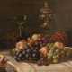 Rudolphi, Antonio "Üppiges Früchtestilleben mit Weintrauben, Pfirsichen und Glas auf dem Tisch", um 1900, Öl/ Lw., sign. u.l., 51x97 cm, Rahmen - Foto 1