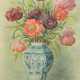 Maetzel, Emil (1877 Cuxhaven-1955 Hamburg) "Blumenstrauß in Vase", Aquarell, sign. u.l. und dat. ´45, 49x38 cm, im Passepartout hinter Glas und Rahmen - Foto 1