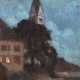 Liebermann, Ernst (1869 Langemüß -1960 Beuerberg) "Norddeutsche Backsteinkirche bei Nacht", Öl/ Lw., sign. u.r. und dat. ´09, 54x42 cm, Rahmen - photo 1