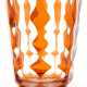 Art-Deco-Vase, Moser Karlsbad, konisch, farbloses Glas bernsteinfarben überfangen, ornamentaler Schliff, Rand mit min. Chip, H. 12,8 cm - Foto 1