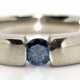 Ring mit blauem Brillant von ca. 0,20 ct., 925er Silber, RG 59, Innendurchmesser 18,8 mm - фото 1