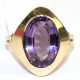 Ring, 585er GG, ca. 4,9 g, ovaler Amethyst ca. 1,3 x 0,9 cm, mit intensiver Farbe, RG 58, Innendurchmesser 18,4 mm - фото 1