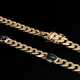 Gelbgold 585 Flachpanzercollier mit 5 Saphir Cabochons (zus. ca. 3ct), 31g, L. 46,5cm - Foto 1