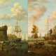 Zwei Gemälde: Ideale südliche Hafenansichten - фото 1