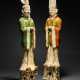 A PAIR OF LARGE SANCAI-GLAZED POTTERY FIGURES OF OFFICIALS - photo 1