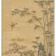 AN EMBROIDERED HANGING SCROLL OF BAMBOO AND BUTTERFLY - фото 1