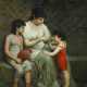 Mutter im antikten Gewand mit ihren beiden Kindern - photo 1