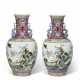 A PAIR OF VERY LARGE FAMILLE ROSE `QUAIL` VASES - photo 1