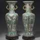 A LARGE PAIR OF FAMILLE VERTE BALUSTER VASES - photo 1