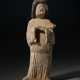 A PAINTED POTTERY FIGURE OF A COURT LADY - фото 1