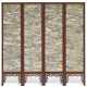 A GOLD-GROUND KESI-INSET FOUR-PANEL HUALI FOLDING SCREEN - photo 1