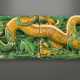 A LARGE TWO-PART SANCAI-GLAZED `DRAGON` TILE - photo 1