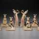 A GROUP OF EIGHT PAINTED POTTERY FIGURES OF FEMALE ENTERTAINERS - photo 1