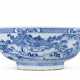 A LARGE FINELY DECORATED BLUE AND WHITE `LANDSCAPE` BOWL - фото 1