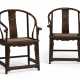 A PAIR OF ZITAN HORSESHOE-BACK ARMCHAIRS - photo 1