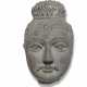 A GREY SCHIST HEAD OF BUDDHA - photo 1