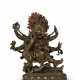 A BRONZE FIGURE OF SHADBUJA MAHAKALA - photo 1