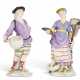 A PAIR OF MEISSEN PORCELAIN FIGURES OF A FISHERMAN AND FISHERWOMAN - photo 1