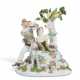 A MEISSEN PORCELAIN GROUP OF HARLEQUIN AND A LADY WITH A PARROT - photo 1