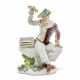 A MEISSEN PORCELAIN FIGURE OF HARLEQUIN WITH LOVEBIRDS - Foto 1