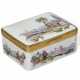 A GILT-METAL-MOUNTED MEISSEN PORCELAIN RECTANGULAR SNUFF-BOX AND COVER - photo 1