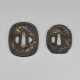 A PAIR OF SOFT-METAL-INLAID IRON TSUBA - фото 1